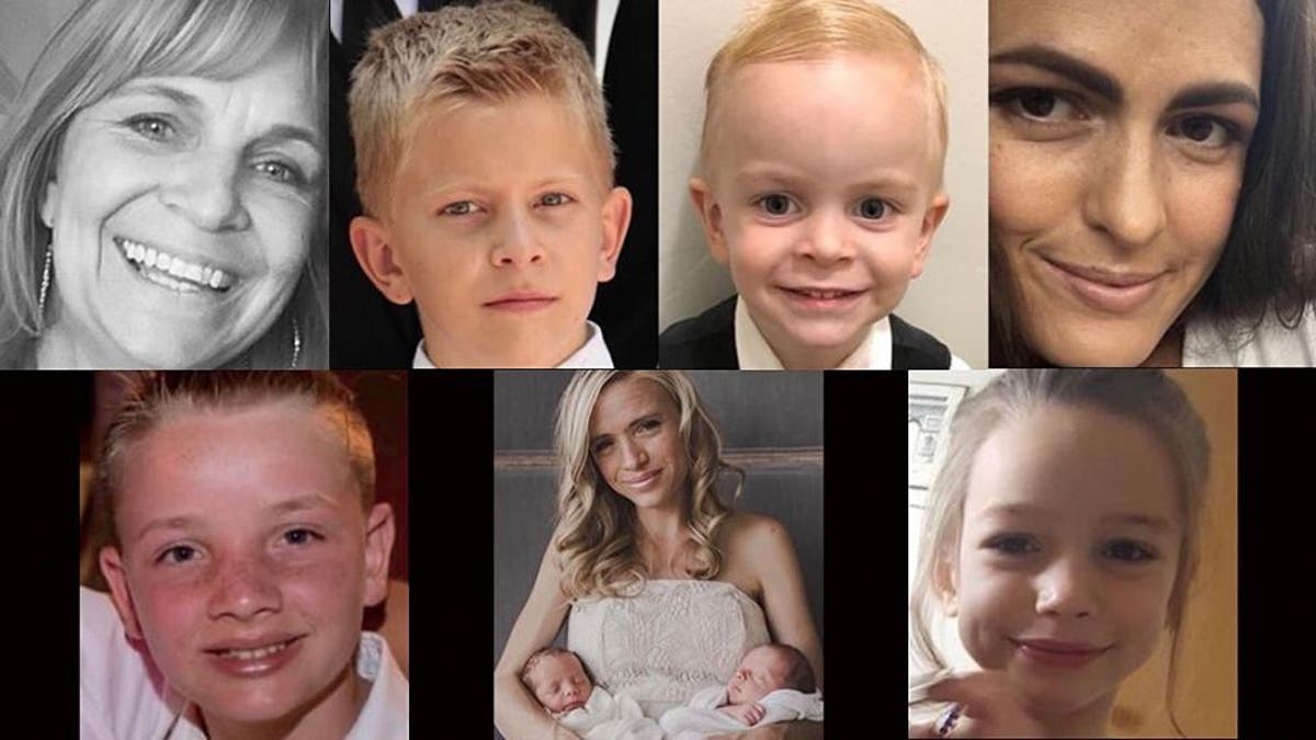 Clockwise from top left: Dawna Langford, Trevor Langford, Rogan Langford, Christina Marie Langford Johnson, Kristal Miller, Rhonita Maria Miller and twins Titus and Tiana, and Howard Miller. (GoFundMe)