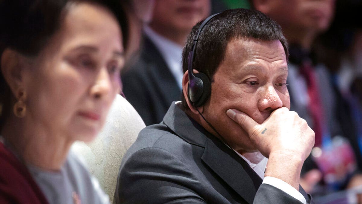 Philippines' President Rodrigo Duterte participates in ASEAN-U.N. summit in Nonthaburi, Thailand, Sunday, Nov. 3, 2019. 