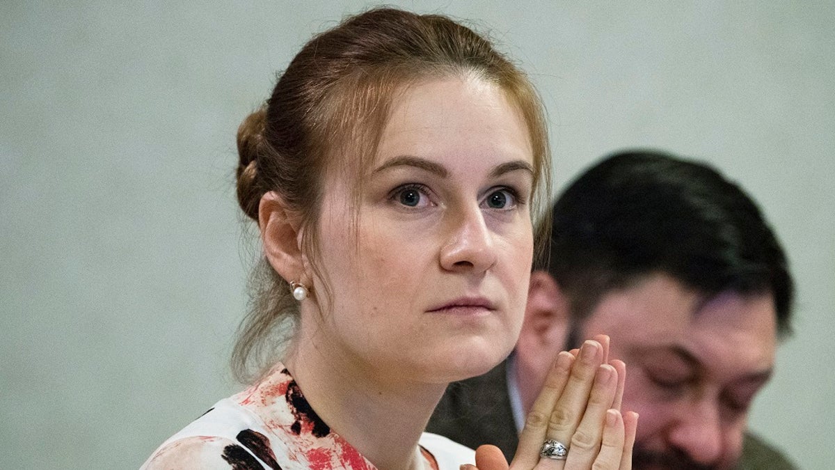 Russian national Maria Butina attends a meeting on human rights at the State Duma in Moscow on Friday. (AP Photo/Pavel Golovkin)