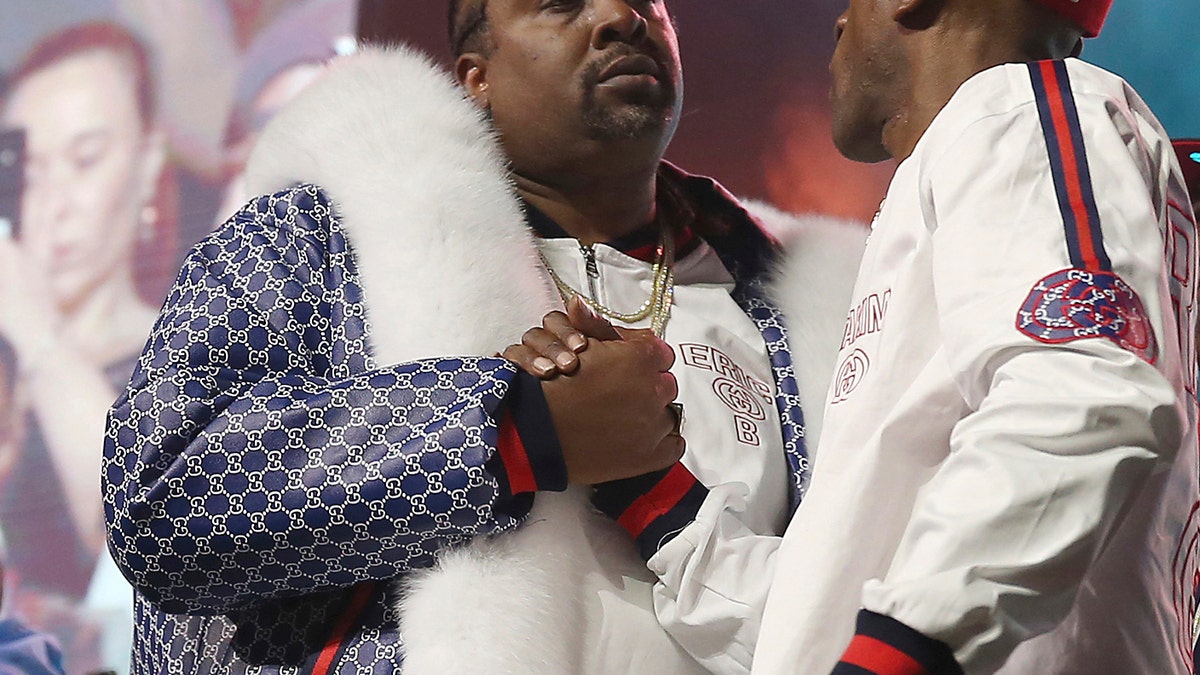 FILE - In this June 1, 2018, file photo, DJ Eric B and rapper Rakim shake hands after performing at the Yo! MTV Raps: 30TH Anniversary Experience at the Barclays Center in New York. Rapper and actor Eric B. was sentenced to a year’s probation Friday, Nov. 22, 2019, stemming from a motor vehicle stop and police chase that occurred nearly 19 years ago but wasn’t resolved because he failed to show up for his sentencing.