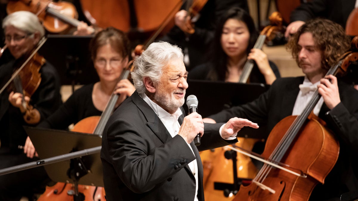 Opera star Placido Domingo performs during a concert at the Elbphilharmonie in Hamburg, Germany, on Wednesday, No. 27, 2019.