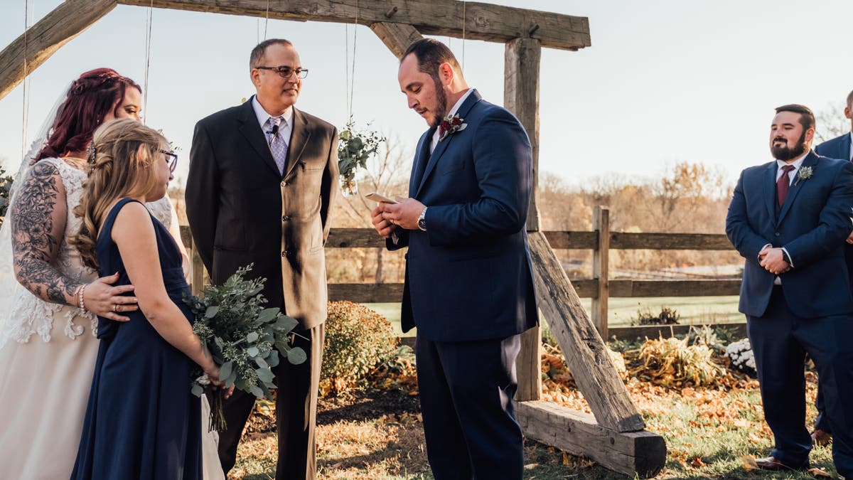 Jimmy Gisondi prepared his vows to read to his now-wife Kelsea at their Pennsylvania wedding on Nov. 2. However, once he was done, he read vows to his new stepdaughter, Olivia.