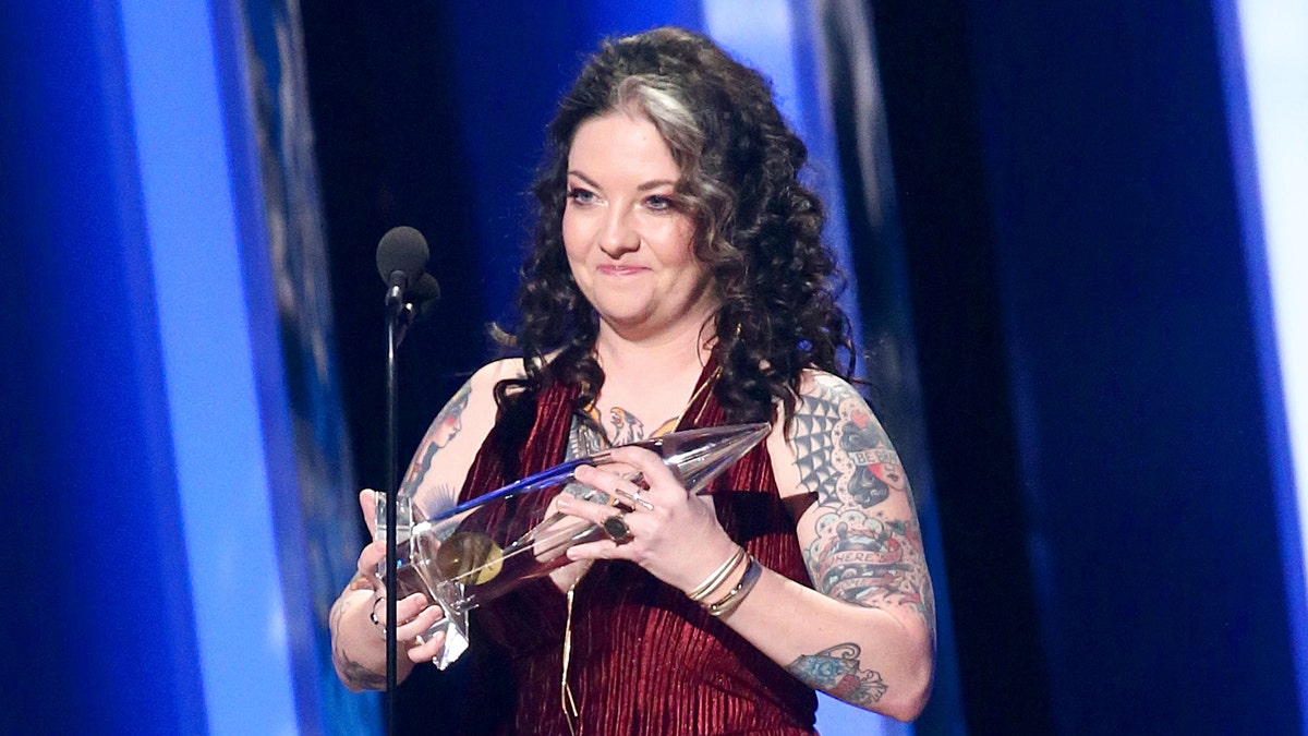 Ashley McBryde accepts an award onstage during the 53rd annual CMA Awards at the Bridgestone Arena on November 13, 2019 in Nashville, Tennessee. (Photo by Terry Wyatt/Getty Images,)