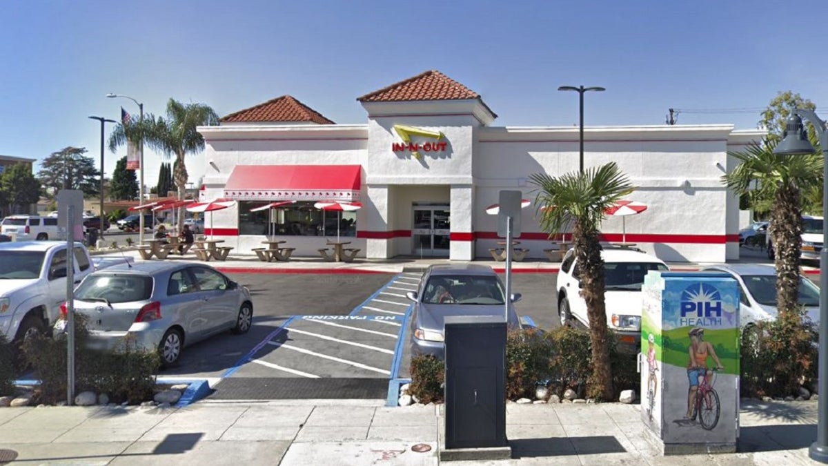 An In-N-Out burger restaurant in Downey, Calif. Cal Fire is suing the chain over a 2017 grass fire on its property that burned 245 acres.