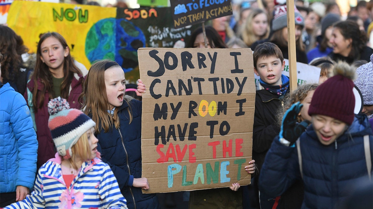 children at climate protest