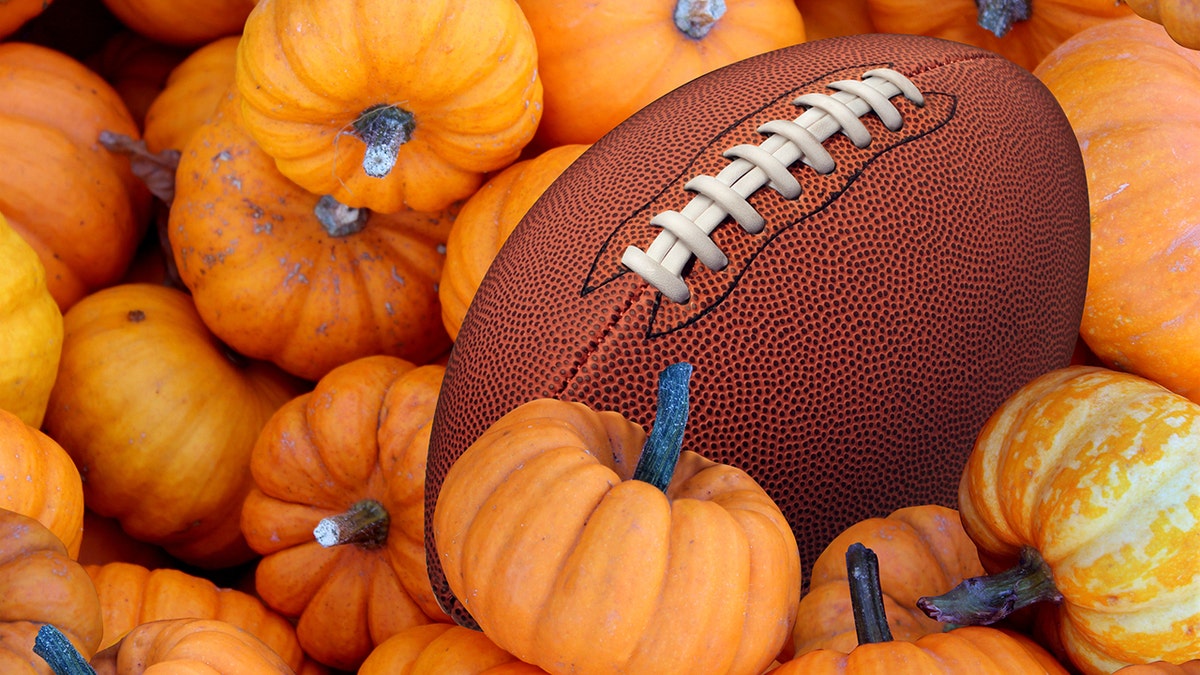 It's a wonder we don't include footballs in our Thanksgiving centerpieces.