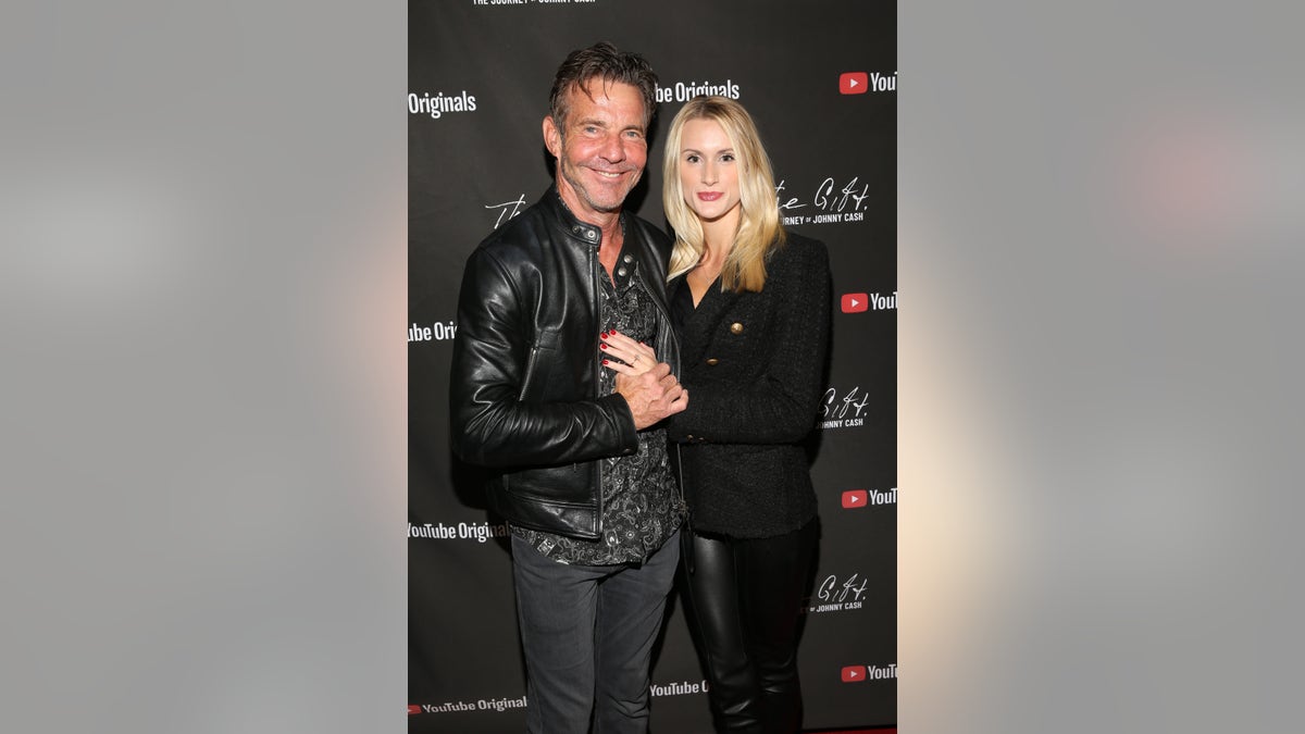 Dennis Quaid and Laura Savoie attend CASH FEST In Celebration Of YouTube Originals Documentary 'THE GIFT: THE JOURNEY OF JOHNNY CASH' at War Memorial Auditorium on November 10, 2019, in Nashville, Tenn.