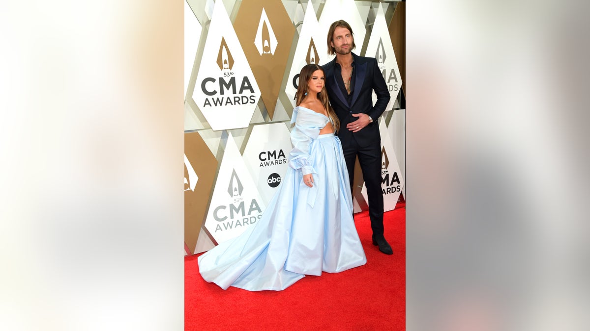 Maren Morris and Ryan Hurd at the 2019 CMA Awards. (Photo by Jason Kempin/Getty Images)