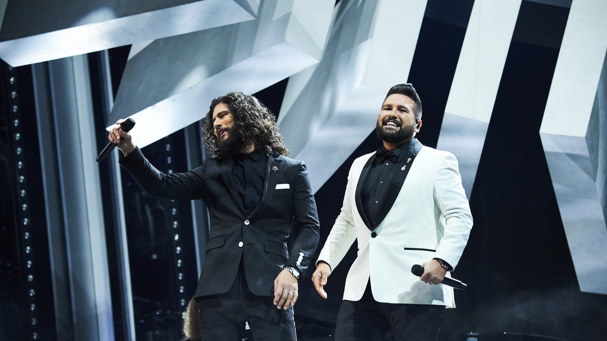 Dan + Shay perform "Speechless" at the 2019 CMA Awards. (Photo by John Shearer/Getty Images)