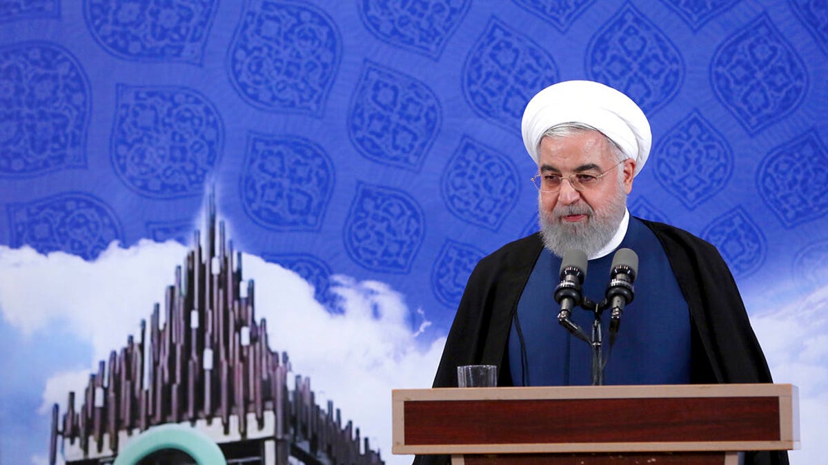 President Hassan Rouhani announced on Tuesday that Tehran will begin injecting uranium gas into 1,044 centrifuges, the latest step away from its nuclear deal with world powers since President Trump withdrew from the accord over a year ago. (Office of the Iranian Presidency via AP)