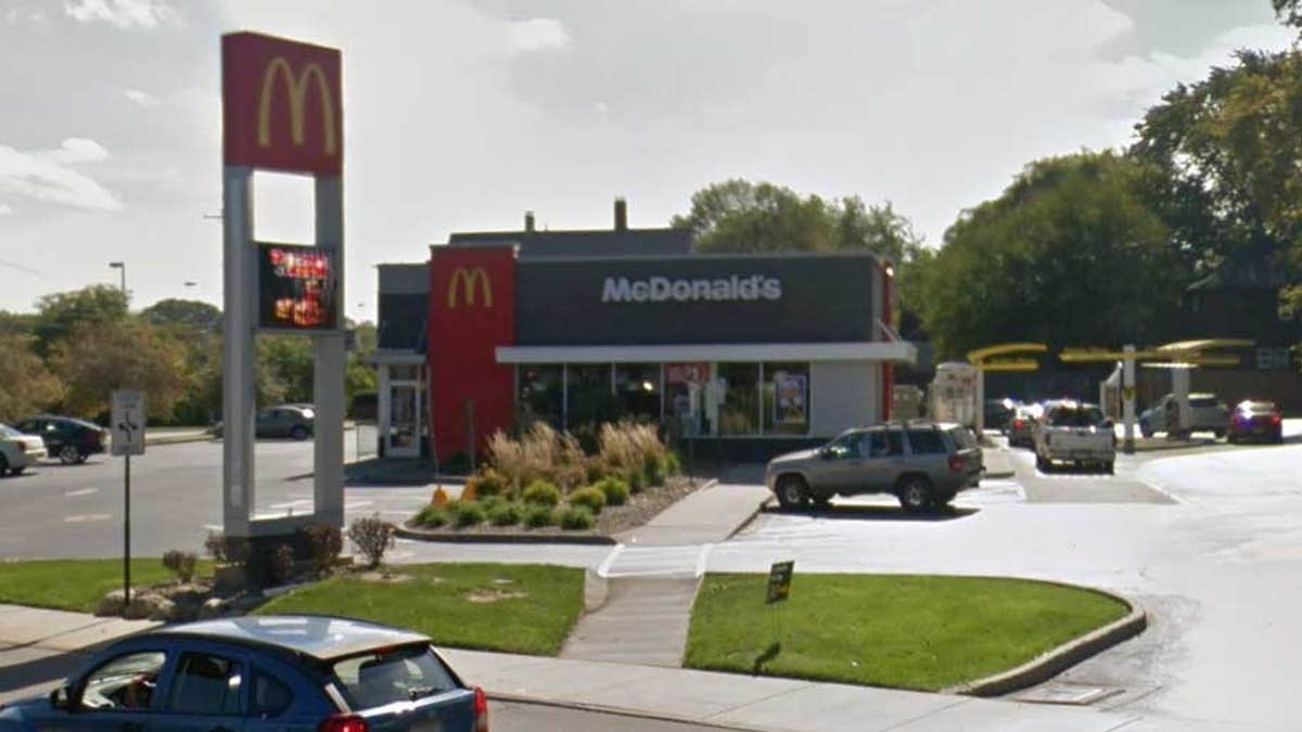 Roberts was picked up a short distance away from the McDonald's, police said.