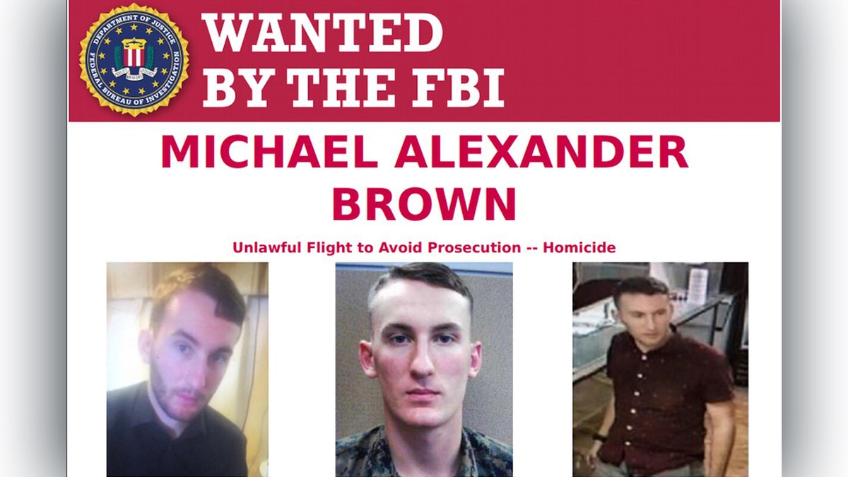 Marine Cpl. Michael Alexander Brown was added to the FBI Most Wanted list. Brown is suspected in the death of his mother's boyfriend, Rodney Wilfred Brown.