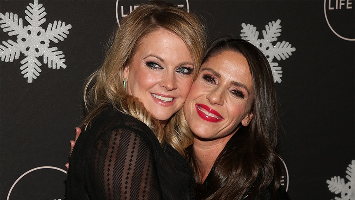 Melissa Joan Hart (L) and Soleil Moon Frye (R) attend the "It's A Wonderful Lifetime" Holiday Party at STK Los Angeles on October 22, 2019 in Los Angeles, California.