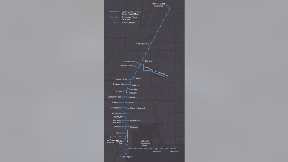 Possible expansion routes at the Las Vegas Convention Center and Visitors Authority.