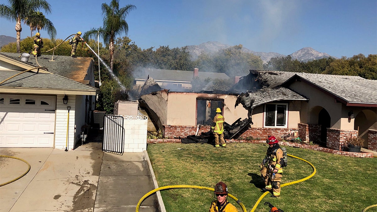The single-engine Cirrus SR22 crashed into the home on West 15th Street in Upland, Calif. around 11 a.m. on Thursday under unknown circumstances, according to statement sent to Fox News from The Federal Aviation Administration (FAA).