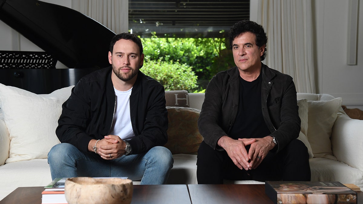 Scooter Braun and Scott Borchetta pose for a photo at a private residence on June 28, 2019 in Montecito, California.