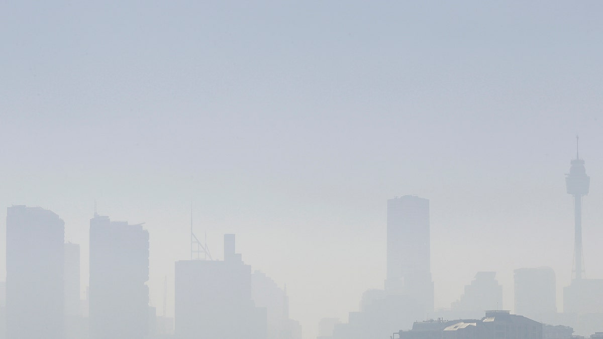 Smoke haze covers Sydney on Tuesday as wildfires have caused the air quality in the city to reach hazardous conditions.