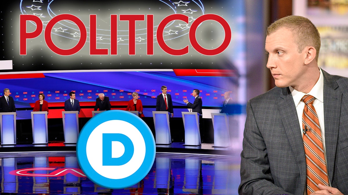 The DNC reportedly pushed back at Politico for planning to include Tim Alberta, right, as a debate moderator. (William B. Plowman/NBC/NBC Newswire/NBCUniversal via Getty Images, Montage)