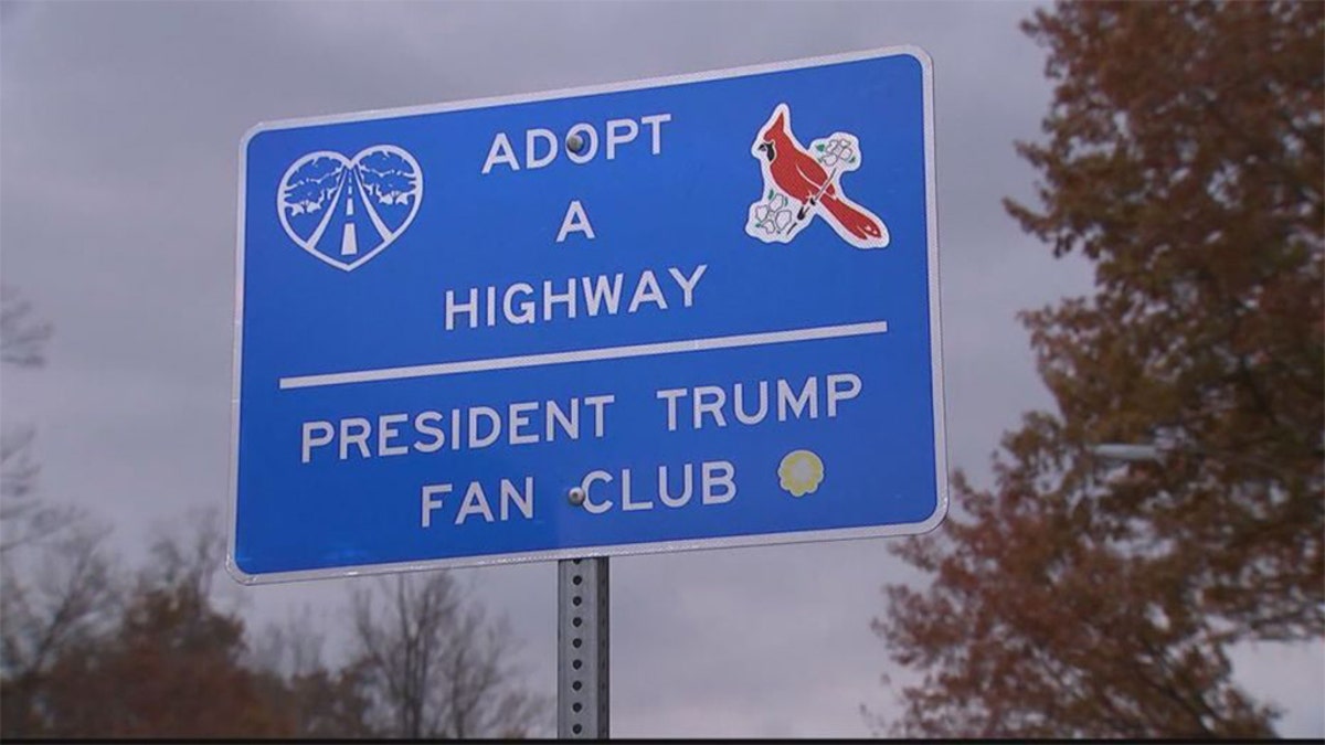 Nick Umbs is definitely one of the biggest fans of President Trump, and he is showing it vociferously in public. He is behind Adopt a Highway signs in Fairfax County, Virginia, being cared for by the "President Trump Fan Club." (FOX5DC)