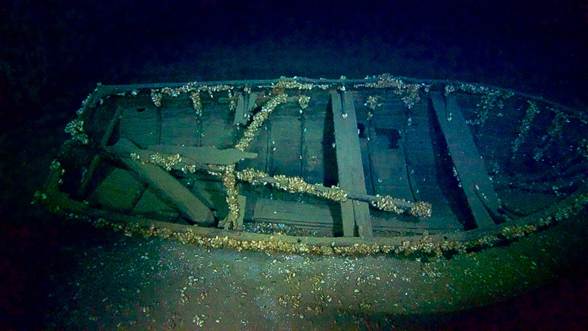 A lifeboat was found near the wreck's stern.