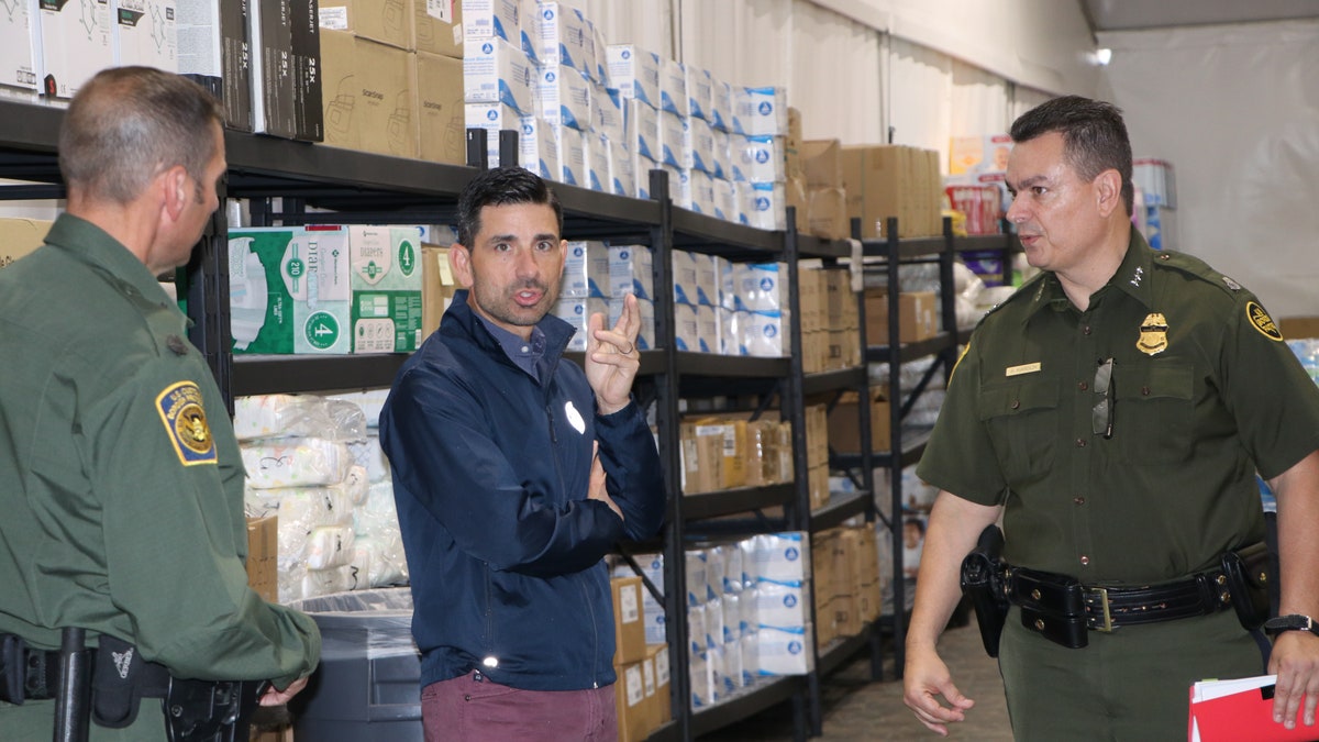 Acting DHS Secretary Chad Wolf tours a migrant facility in Texas. (Adam Shaw/Fox News)