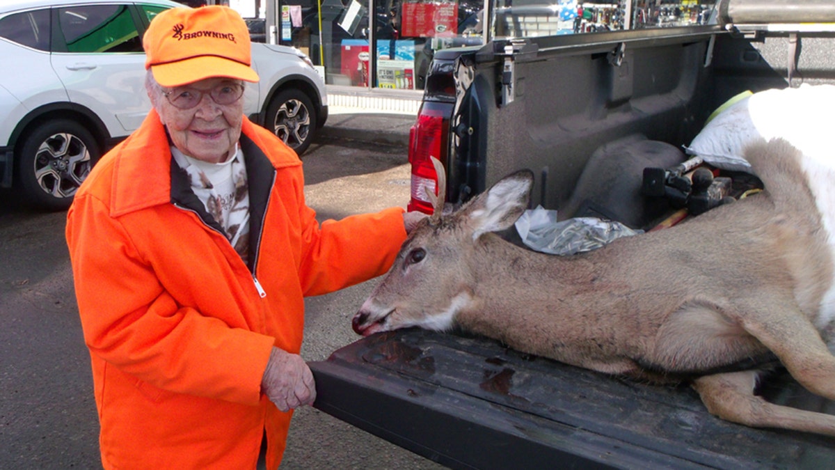 Florence Teeters recently bagged a buck during her first-ever hunting trip on her family land in Phillips, Wisconsin.