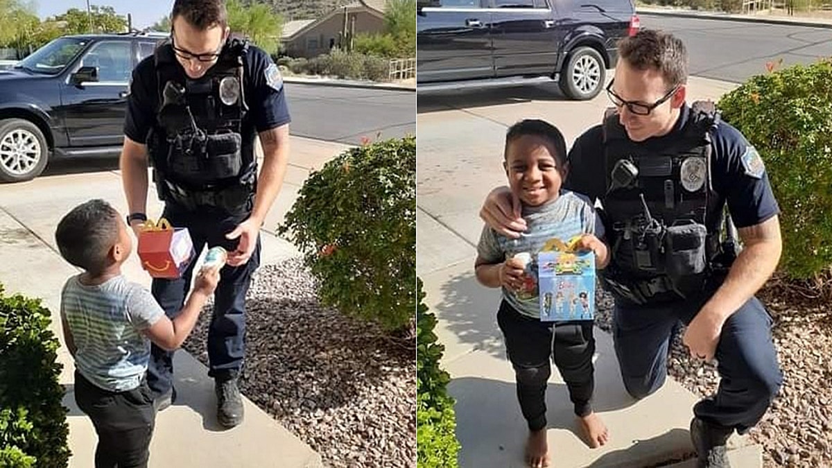 “He said, ‘I brought you a Happy Meal but before I give it to you we need to talk about the right time to call 911,’” Charlie’s mom, Kim Skabelund, said. “Officer Valdez was wonderful. He handled the situation with such love and kindness and really touched our hearts.”