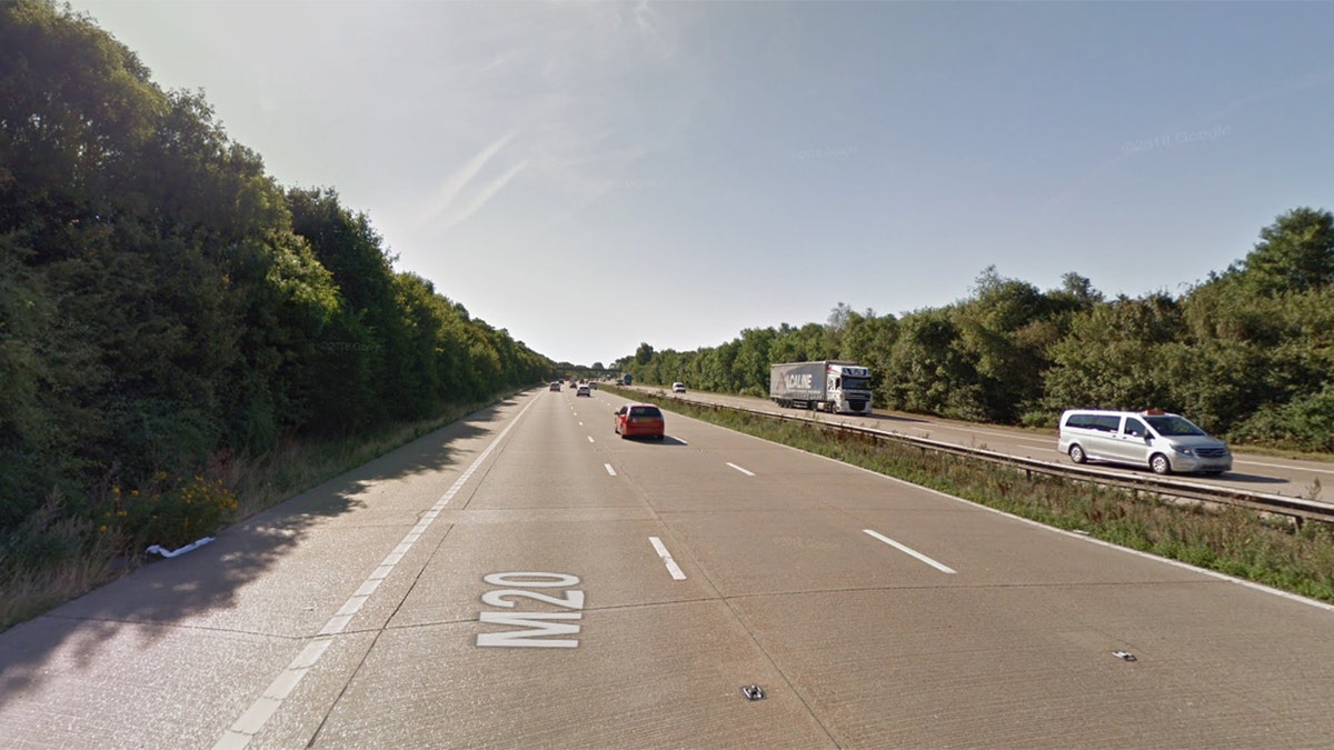 The M20 has three lanes in either direction through much of Kent.