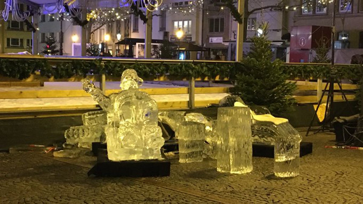 A 2-year-old boy was crushed to death by a Christmas market ice sculpture that collapsed and broke into pieces in Luxembourg.