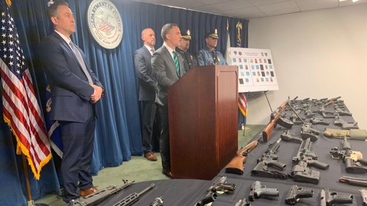 Feds announced results of a two-year undercover probe "Operation Emerald Crush" targeting the Trinitarios street gang in Boston on Friday. Seventy-nine guns were taken off the streets.