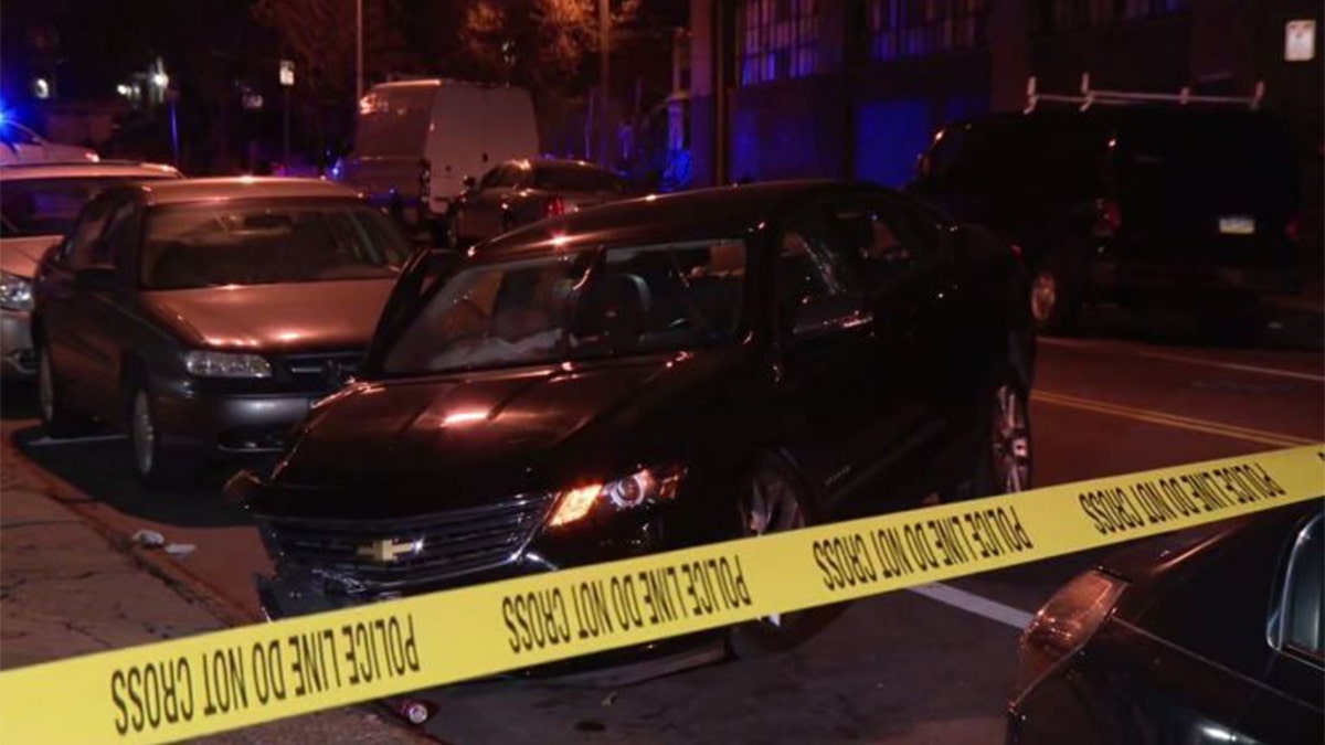 A 22-year-old man and a 20-year-old woman reportedly were shot while sitting in a car in Philadelphia’s Germantown neighborhood. The man was said to have driven off before crashing into parked cars.