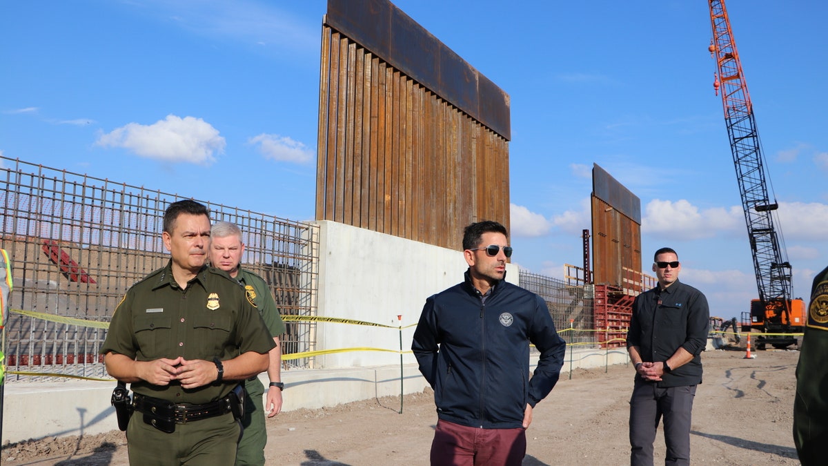 Acting DHS Secretary Chad Wolf tours new border wall construction in Texas.