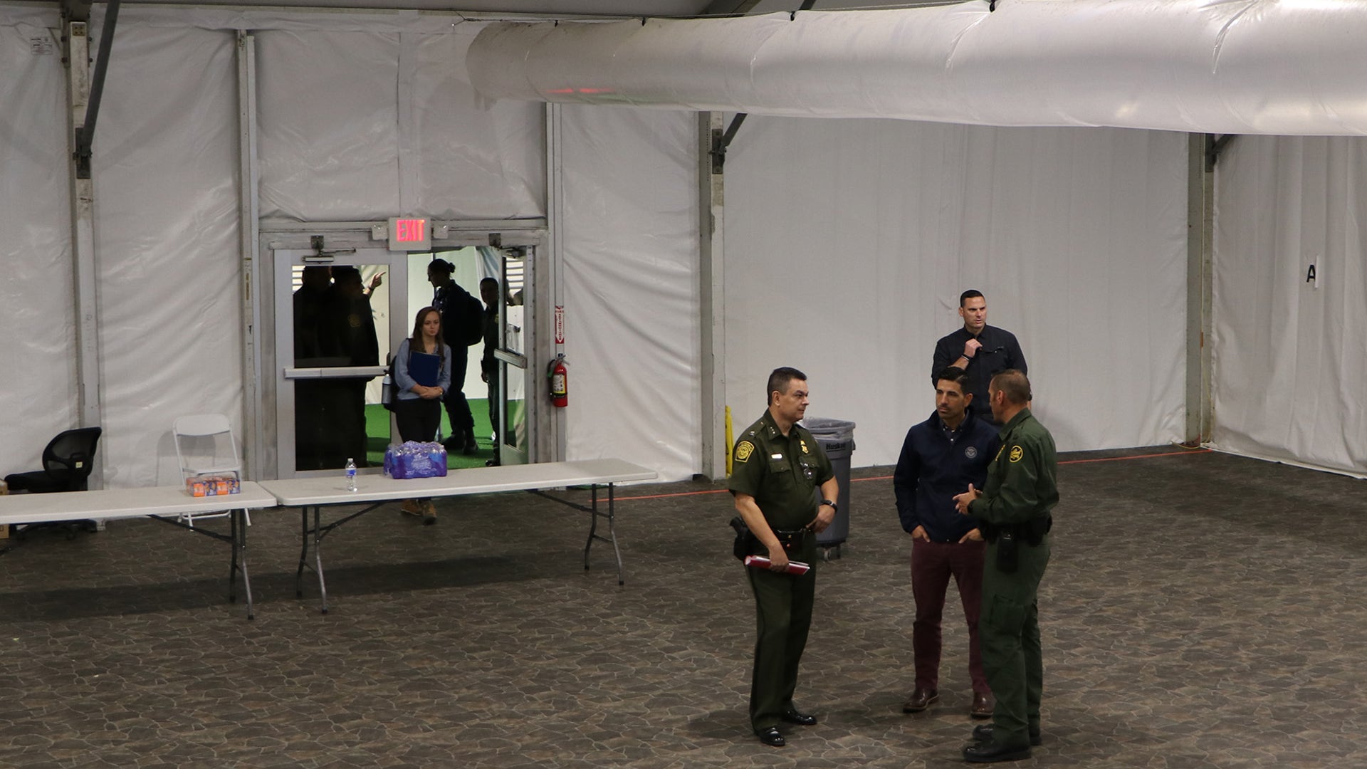 Acting Secretary of Homeland Security Chad Wolf at the detention center in Donna, Texas.