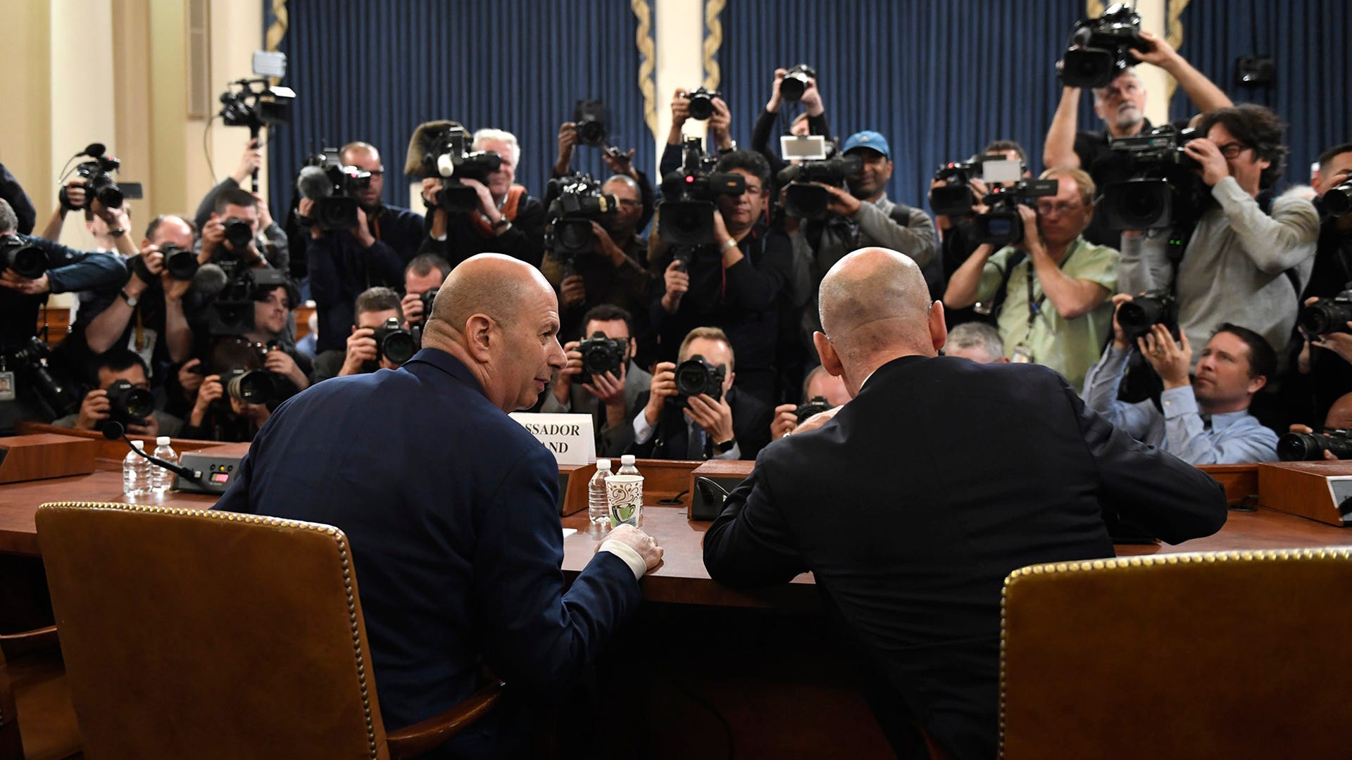 U.S. Ambassador to the European Union Gordon Sondland arrives to testify before the House Intelligence Committee during a public impeachment hearing of President Donald Trump on Capitol Hill in Washington, Nov. 20, 2019.