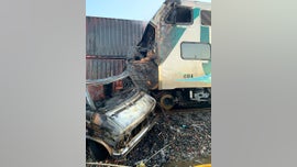 Los Angeles-bound train hits RV, causing fire, delays