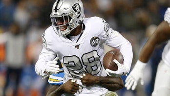 Raiders' Josh Jacobs honors franchise with cleats prior to Allegiant Stadium opener vs. Saints