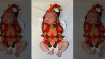 Newborns dressed as Thanksgiving dinner, sides in Texas hospital photo shoot