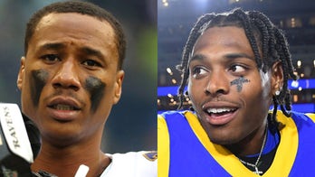 Rams' Jalen Ramsey held back on way to locker room, seen jawing with Ravens' Marcus Peters
