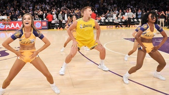 Ex-New England Patriots' Rob Gronkowski makes Los Angeles Lakers debut at halftime show