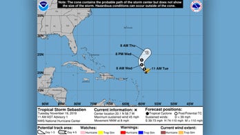 Tropical Storm Sebastien forms in the Atlantic, forecast to stay over ocean