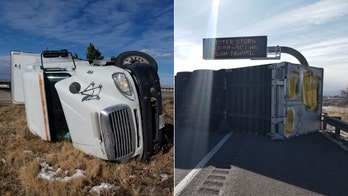 Two semis overturn on Utah highway as winter storm brings strong winds