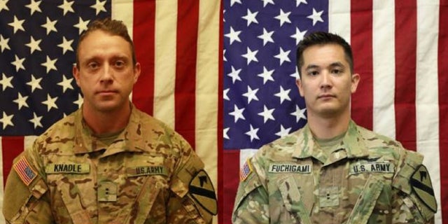 Chief Warrant Officer 2 David C. Knadle and Chief Warrant Officer 2 Kirk T. Fuchigami died Wednesday in Logar Province, Afghanistan, when their helicopter crashed while providing security for troops on the ground. (U.S. Army)