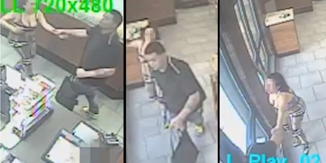A woman was pleading for a help as a man was caught on surveillance video pulling her out of a Florida Wendy’s fast-food restaurant on Wednesday, police said.