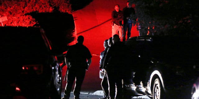 Contra Costa County sheriff's deputies investigate a multiple shooting in Orinda, Calif., on Thursday, Oct. 31, 2019. (Associated Press)