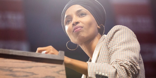 Rep. Ilhan Omar, D-Minn., speaks in Minneapolis, Nov. 3, 2019. (Associated Press)