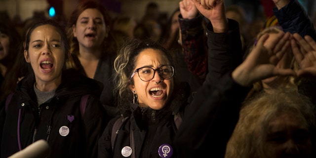Monday's protests come after five men accused of gang-raping an unconscious 14-year-old three years ago were sentenced between 10 to 12 years behind bars for sexual abuse instead of assault or rape. (AP Photo/Paul White)