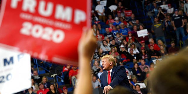 President Donald Trump speaks during a campaign rally in Lexington, Ky., Monday, Nov. 4, 2019. (AP Photo/Susan Walsh)