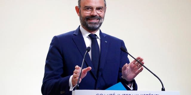 French Prime Minister Edouard Philippe speaks at a news conference on immigration in Paris, Wednesday Nov. 6, 2019.