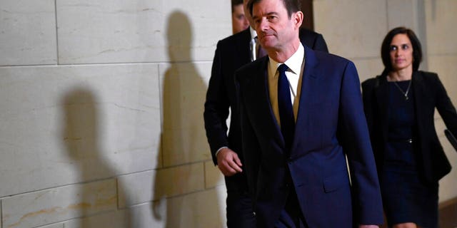 David Hale, Under Secretary of State for Political Affairs, arrives on Capitol Hill in Washington, Wednesday, Nov. 6, 2019, to be interview for the impeachment inquiry. (AP Photo/Susan Walsh)