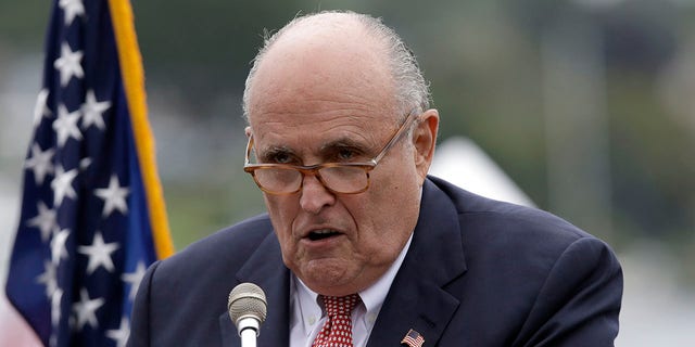 FILE - In this Aug. 1, 2018, file photo, Rudy Giuliani speaks in Portsmouth, N.H. (AP Photo/Charles Krupa, File)